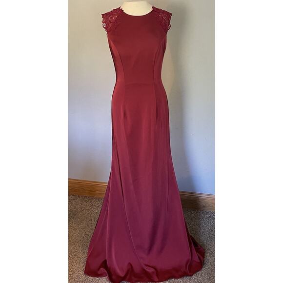 Kleinfeld Dresses & Skirts - KLEINFELD Formal Dress Sz 6 Gown Bridesmaid Prom Holiday Burgundy Red Party EUC